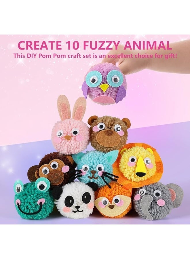 Pom Pom Craft Kit - Animal Arts and Crafts for Kids - DIY Art Supplies, Toys Gifts for Girls 4 5 6 7 8 9 10 Years Old - Image 3